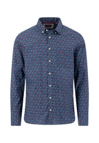 Fynch-Hatton Winter Leaf Print Button-Down Shirt in Brick - front view