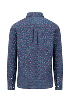 Fynch-Hatton Winter Leaf Print Button-Down Shirt in Brick - detail view