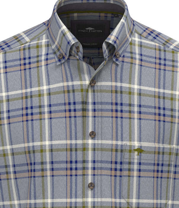 Fynch-Hatton Premium Melange Check Button-Down Shirt - 16108860-660 image 3