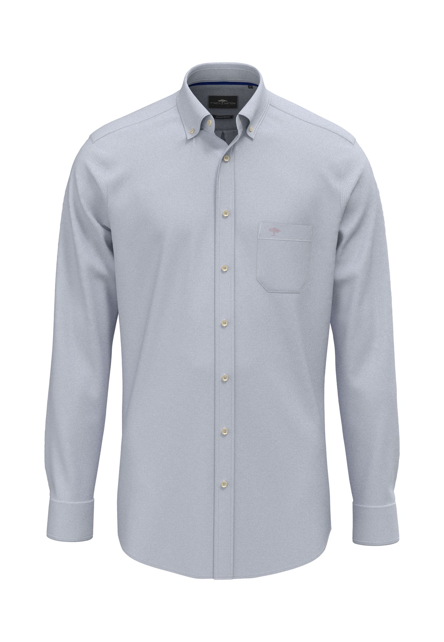 Fynch-Hatton Oxford Button-Down Shirt in Harbour Blue – front view