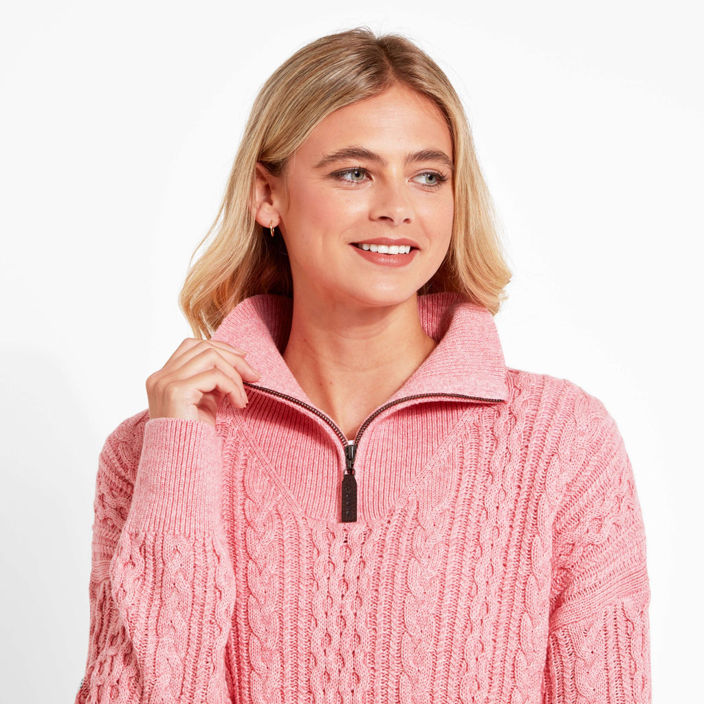 Schoffel - Settle 1/4 Zip Jumper - Colour: Dusky Pink