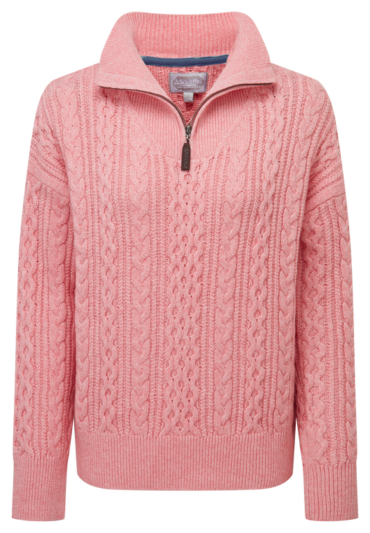 Schoffel - Settle 1/4 Zip Jumper - Colour: Dusky Pink