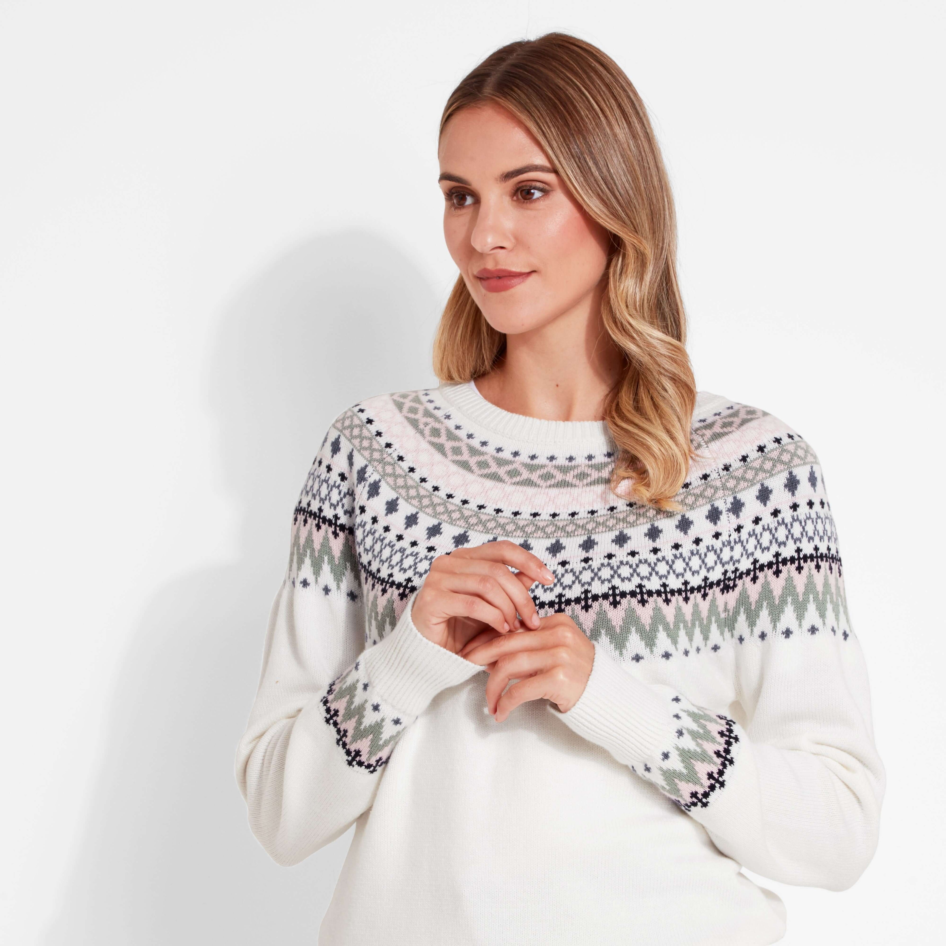 Schoffel - Shetland Fairisle Sweater - Colour: Blush / Arctic