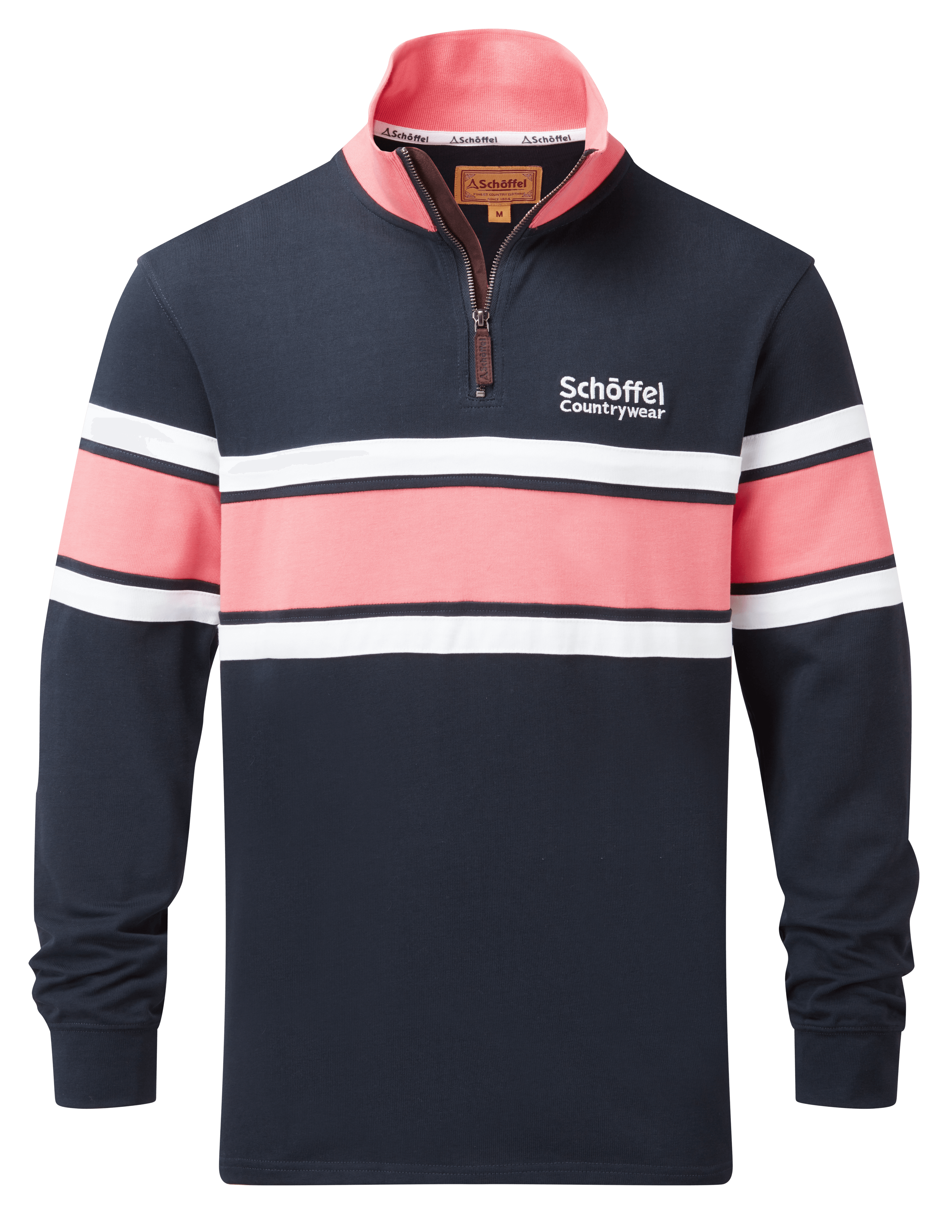 Schoffel - Exmouth Heritage Sweat Shirt - Colour: Navy / Flamingo