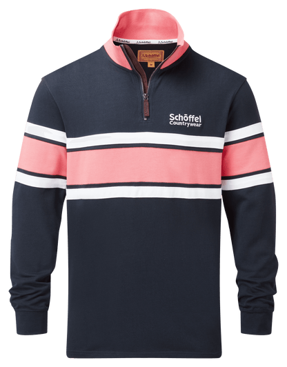 Schoffel - Exmouth Heritage Sweat Shirt - Colour: Navy / Flamingo