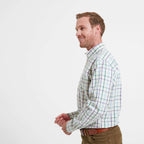 Schöffel Brancaster purple, green and blue check shirt, detail view two