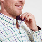Schöffel Brancaster purple, green and blue check shirt, detail view four