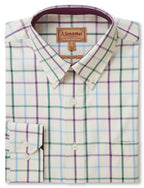 Schöffel Brancaster checked cotton shirt in purple, green and blue check