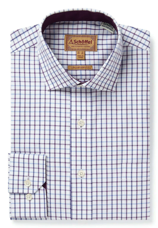 Schoffel - Milton Tailored Shirt - Colour: Purple Check