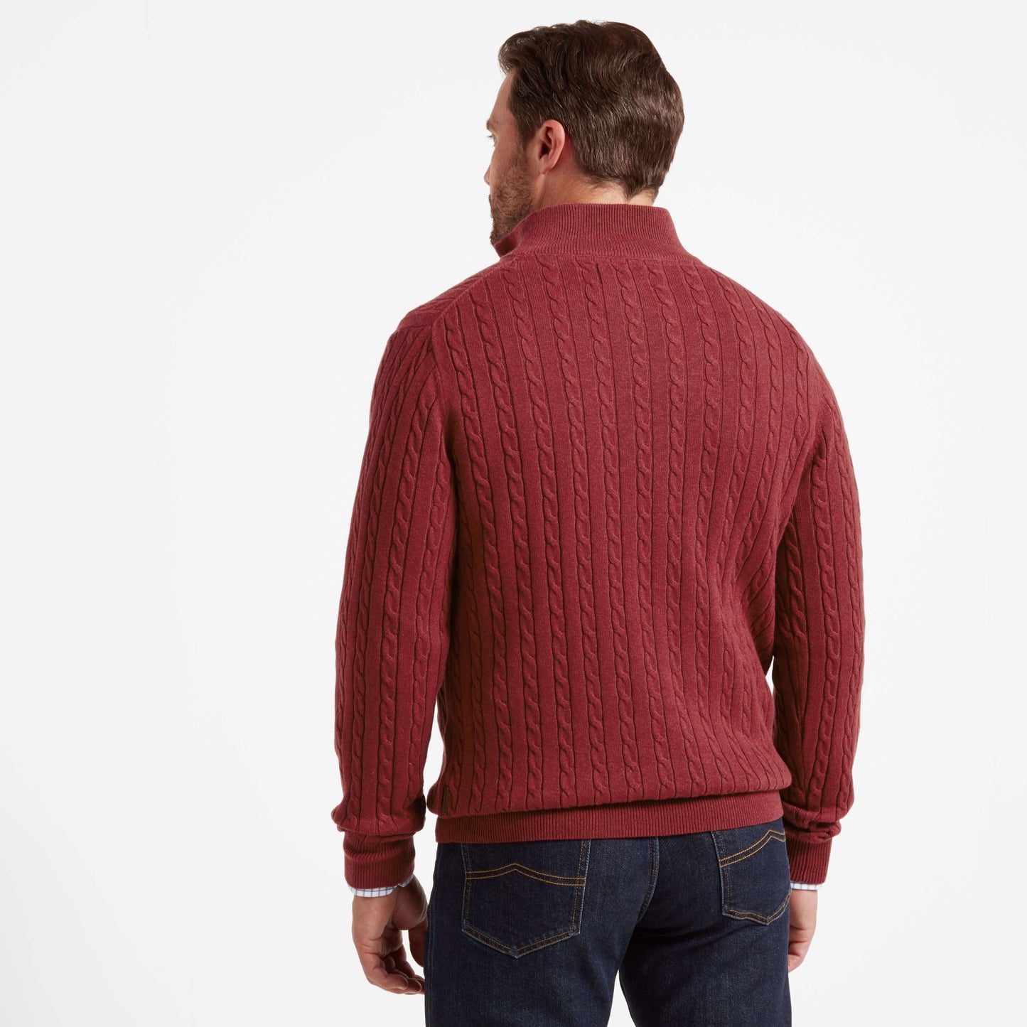 Schoffel - Cotton Cashmere Cable 1/4 Zip - Colour: Chilli