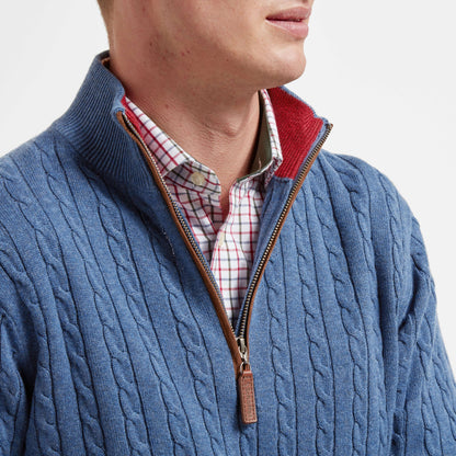 Schoffel - Cotton Cashmere Cable 1/4 Zip - Colour: Chilli