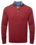 Schoffel - Cotton Cashmere Cable 1/4 Zip - Colour: Chilli