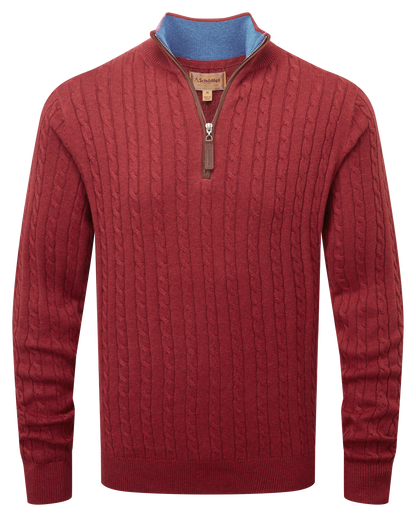 Schoffel - Cotton Cashmere Cable 1/4 Zip - Colour: Chilli