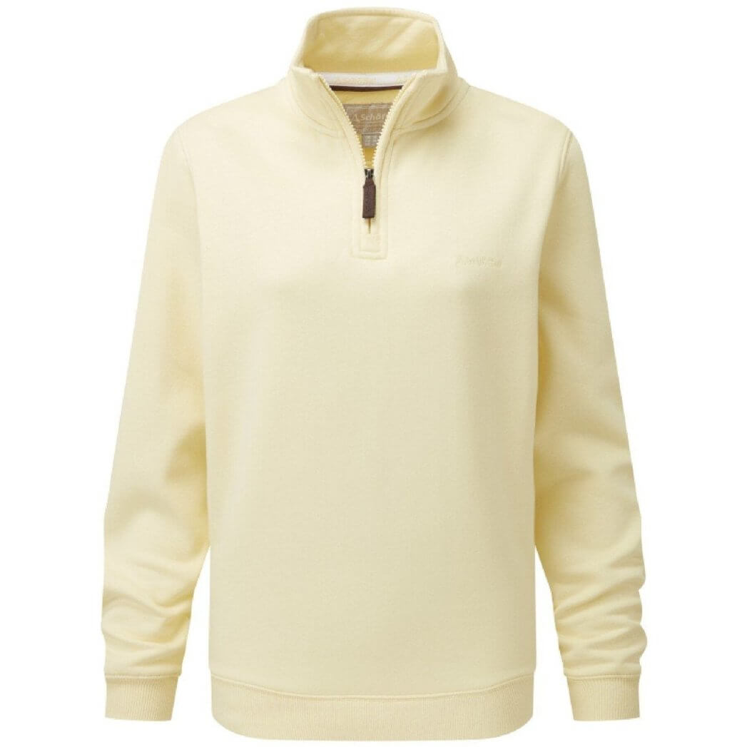 Schöffel Sennen Cove Quarter-Zip Sweatshirt in Pale Lemon, front view