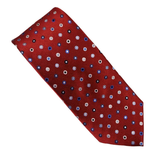 Van Buck - Neat Circle Woven Tie - Colour: Red