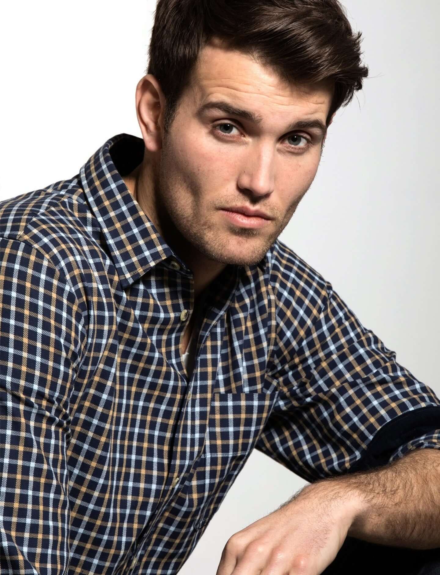 Vedoneire - Kyle Brushed Cotton Shirt - Colour: Navy Check