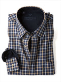 Vedoneire - Kyle Brushed Cotton Shirt - Colour: Navy Check