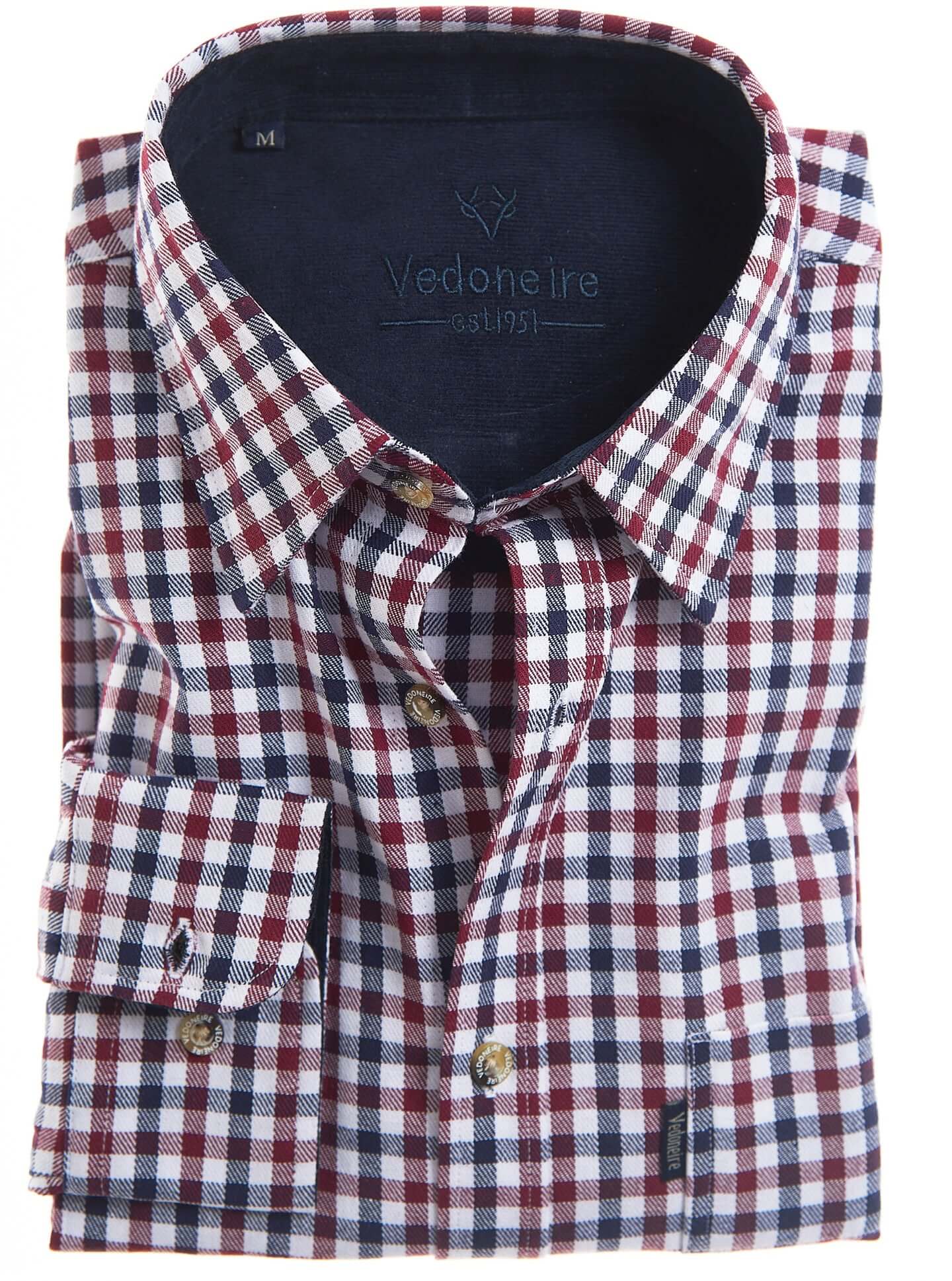 Vedoneire - Walcot Brushed Cotton Shirt - Colour: Navy / Red