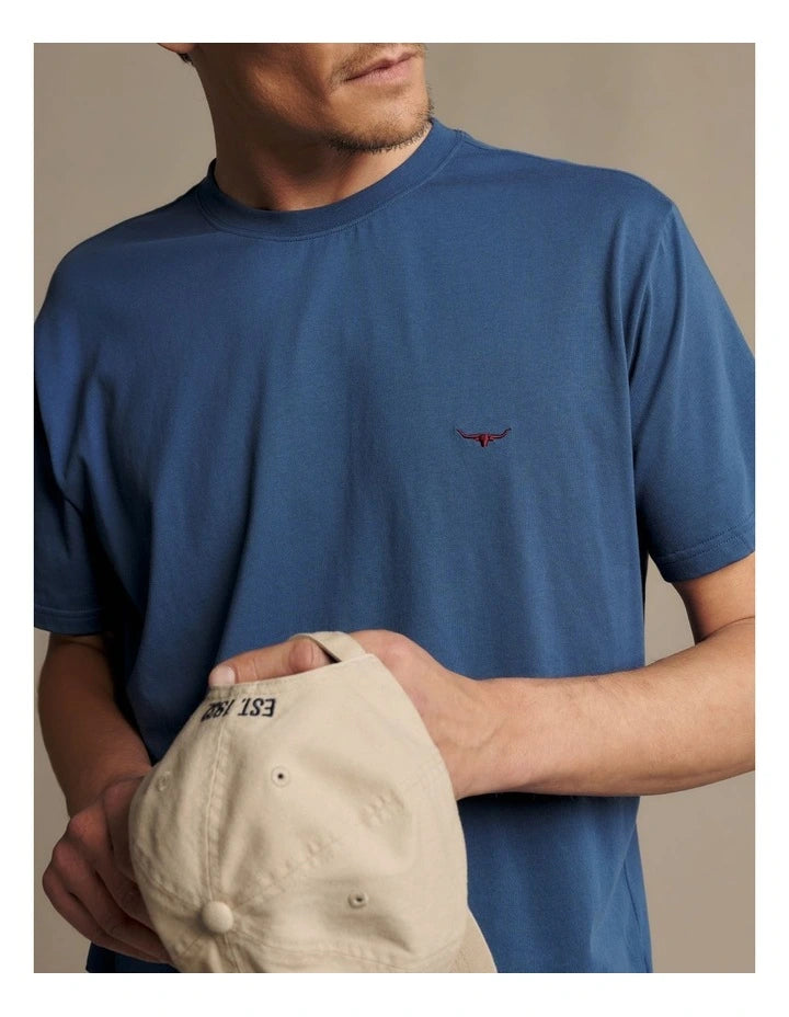 R.M.Williams Parson T-Shirt in Mid Blue, image 3