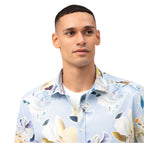 Olymp - Luxor Short Sleeved Shirt - Colour: Blue Flower