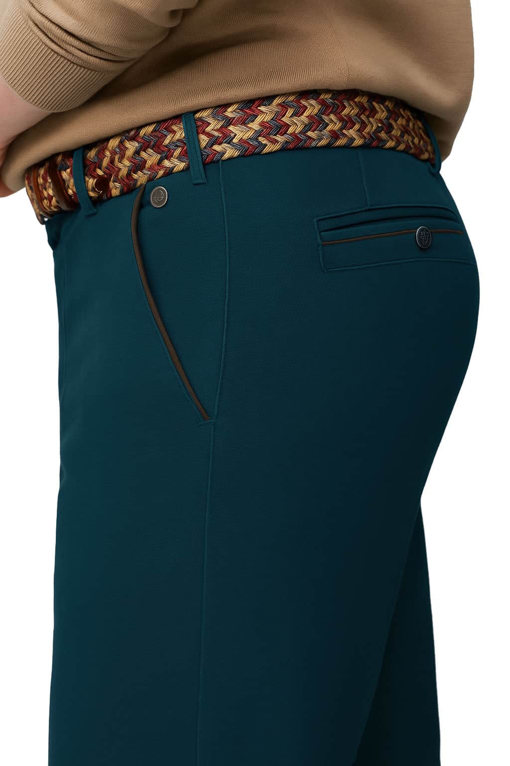 Meyer New York 2-5617 chinos in Petrol – detail view