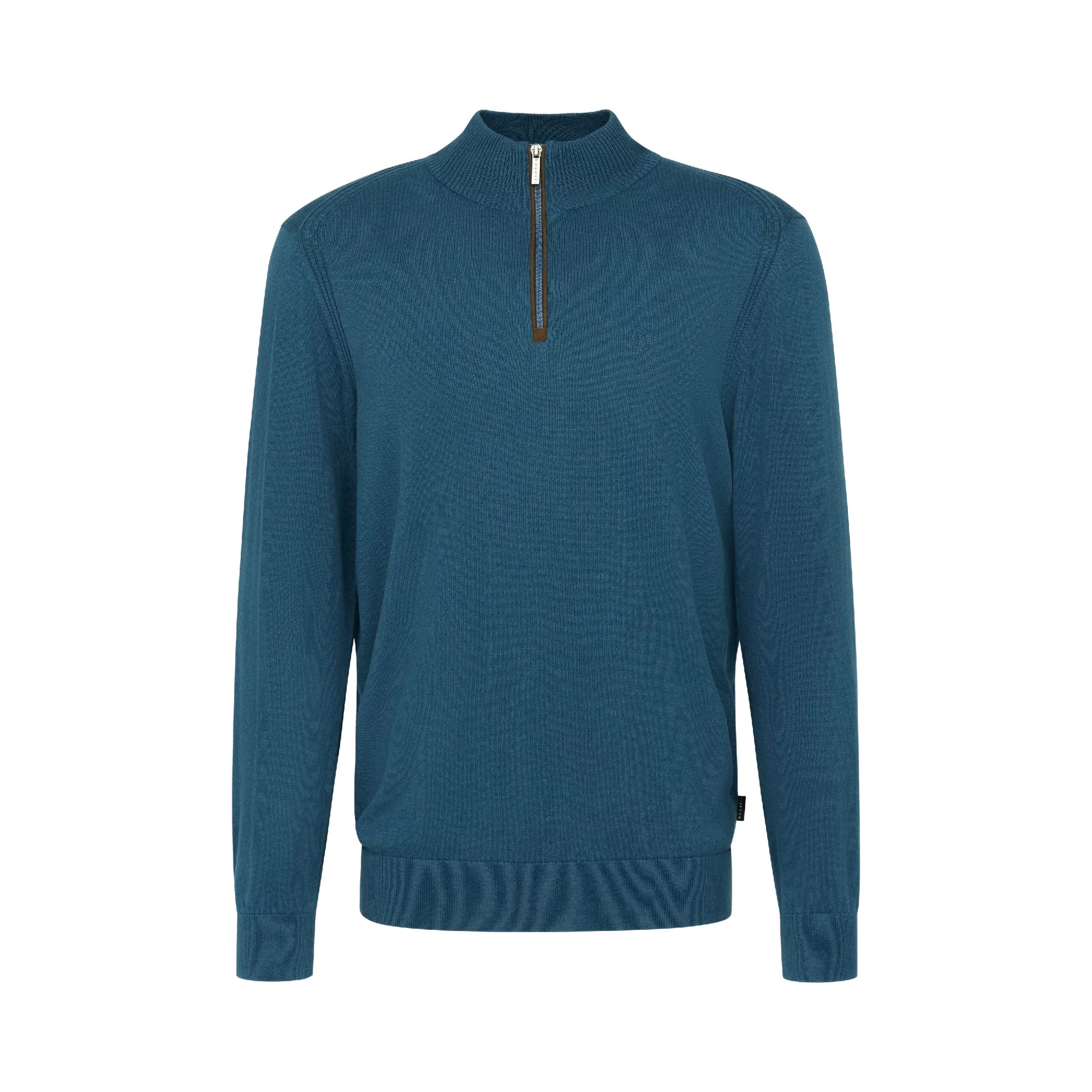 Bugatti - Fine Cotton Cashmere 1/4 Zip Pullover - Colour: Storm Blue