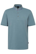 Bugatti Stand Collar Polo Shirt in Mallard