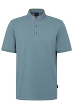 Bugatti Stand Collar Polo Shirt in Mallard