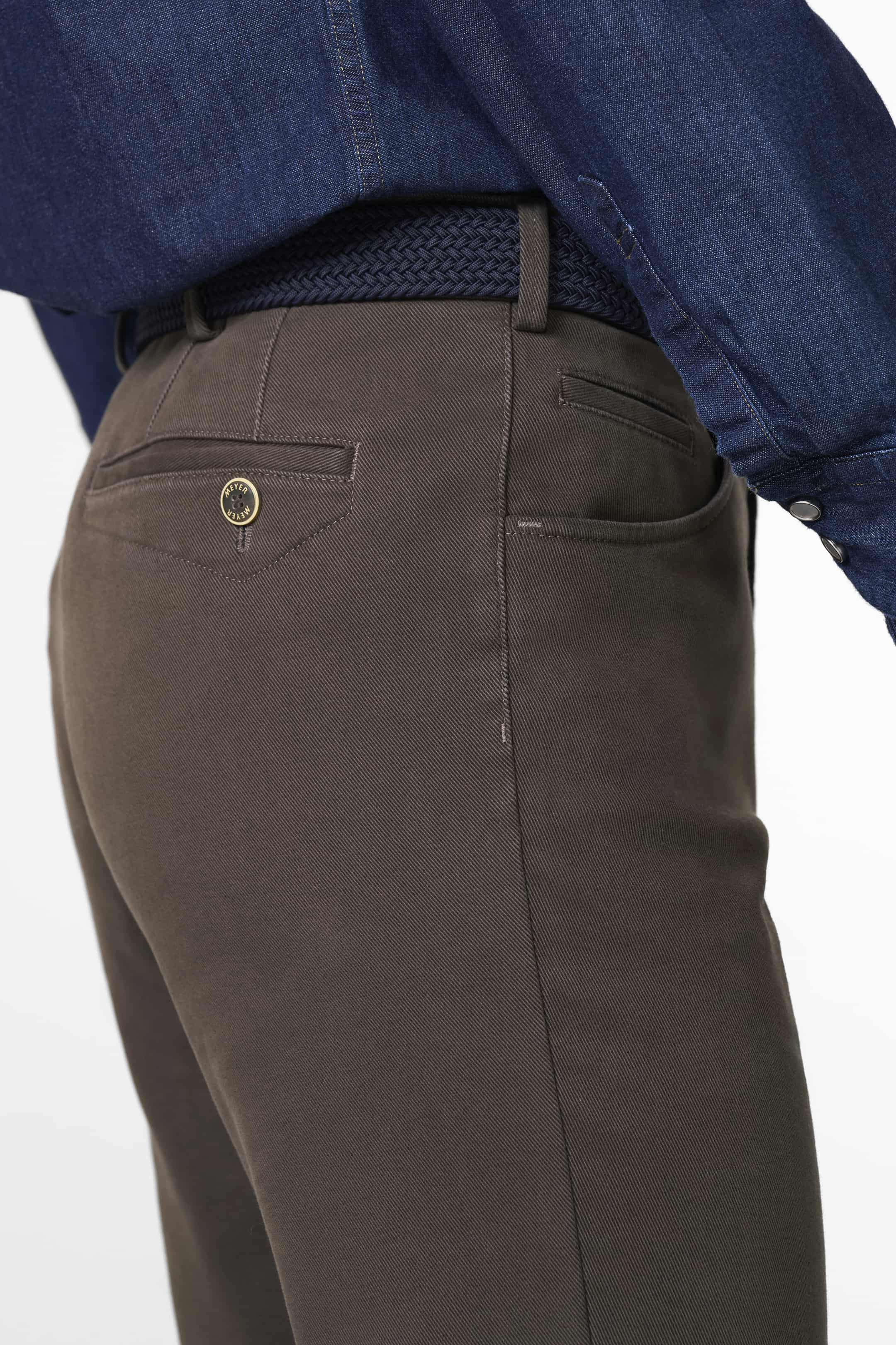Meyer Roma Twill Chino – Cocoa – Detail View
