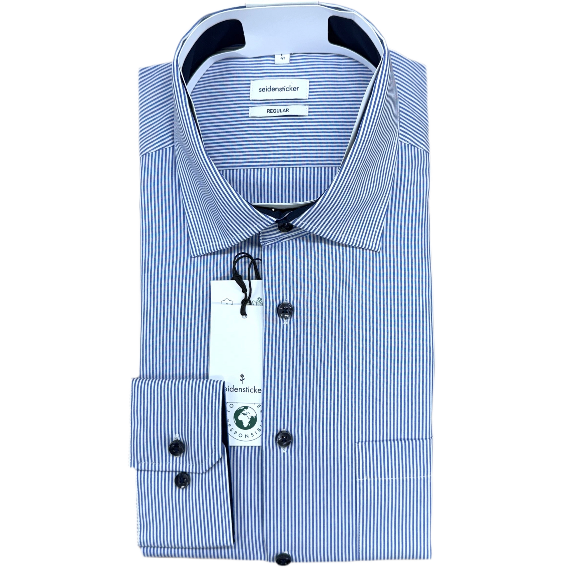 Seidensticker - Fine Stripe Shirt - Size: 15 1/2"