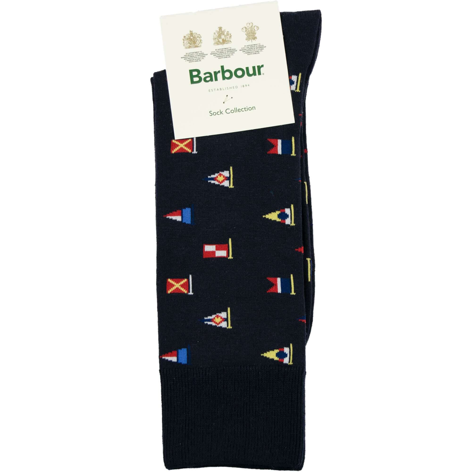 Barbour Mavin flag socks in Navy Flags, product view