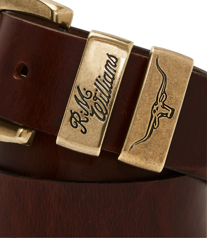 R M Williams - Drover Belt - Colour: Mid Brown