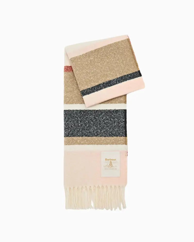 Barbour Paige Stripe Scarf – stripe and texture detail