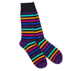 Swole Panda Bamboo Striped Socks in Black Multi