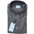 Miguel Bellido cotton twill shirt in Brown Twill – front view