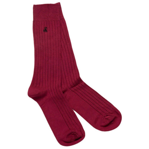Swole Panda - Bamboo Plain Socks - Colour: Burgundy