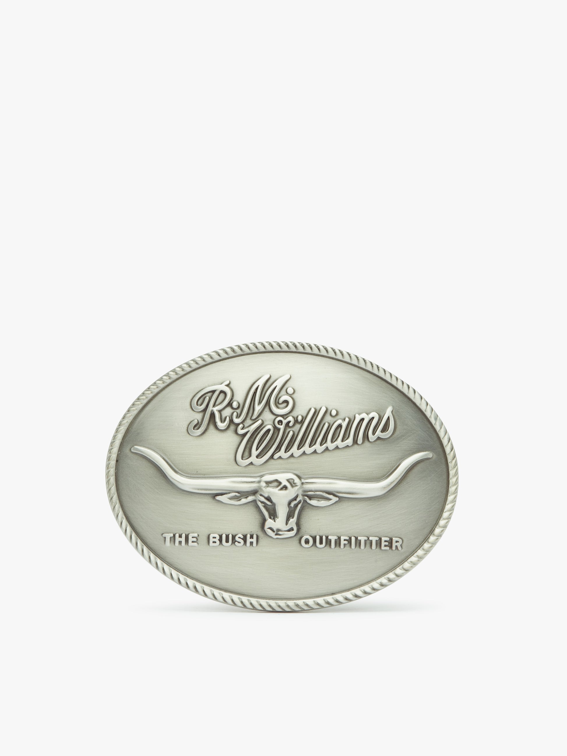 R M Williams - Logo Buckle - Colour: Brushed Nickel