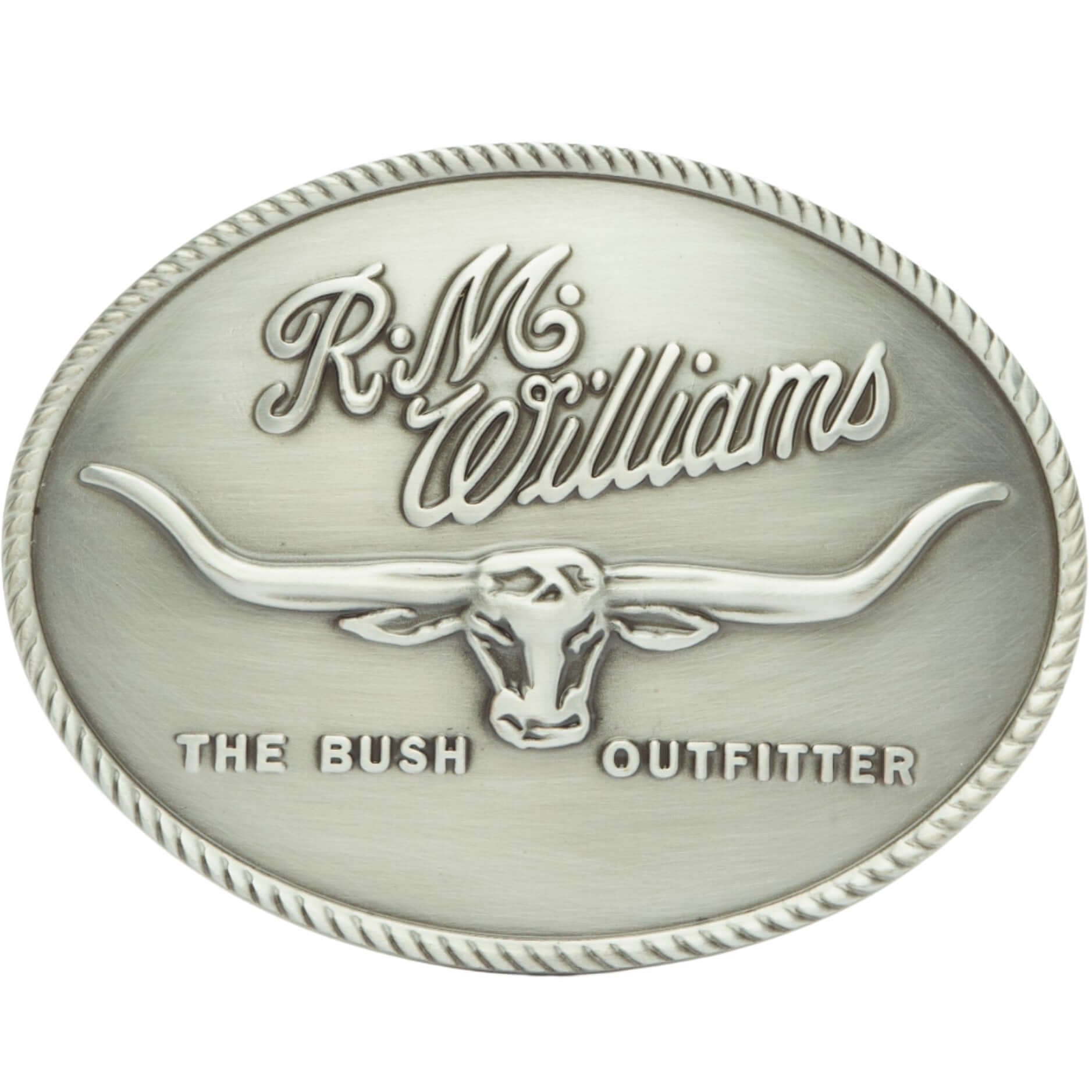 R M Williams - Logo Buckle - Colour: Brushed Nickel