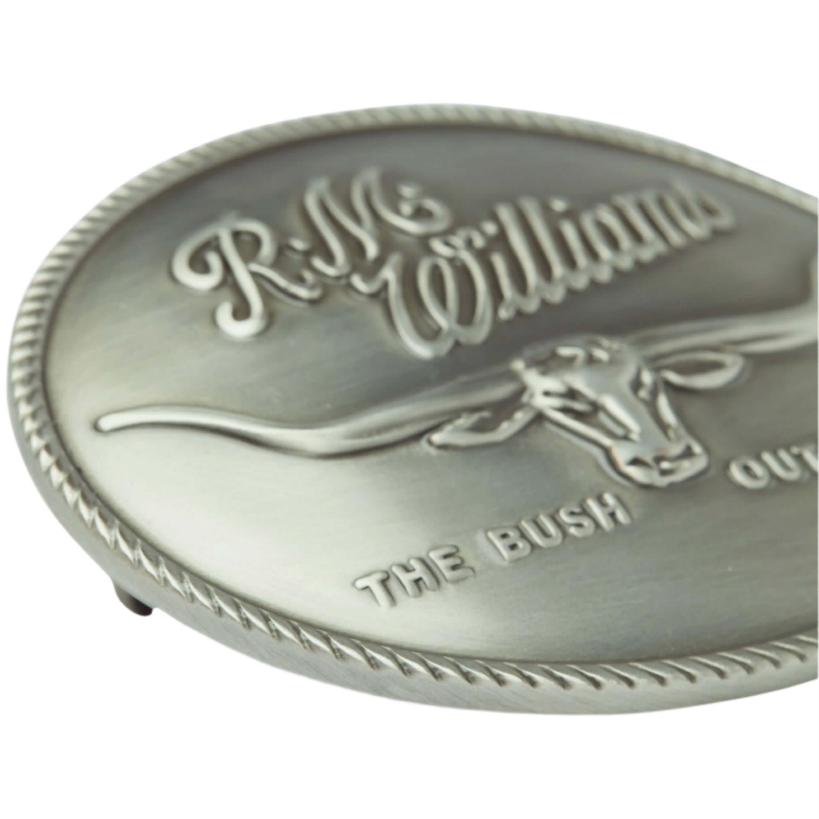 R M Williams - Logo Buckle - Colour: Brushed Nickel