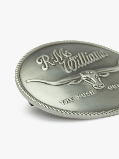 R M Williams - Logo Buckle - Colour: Brushed Nickel