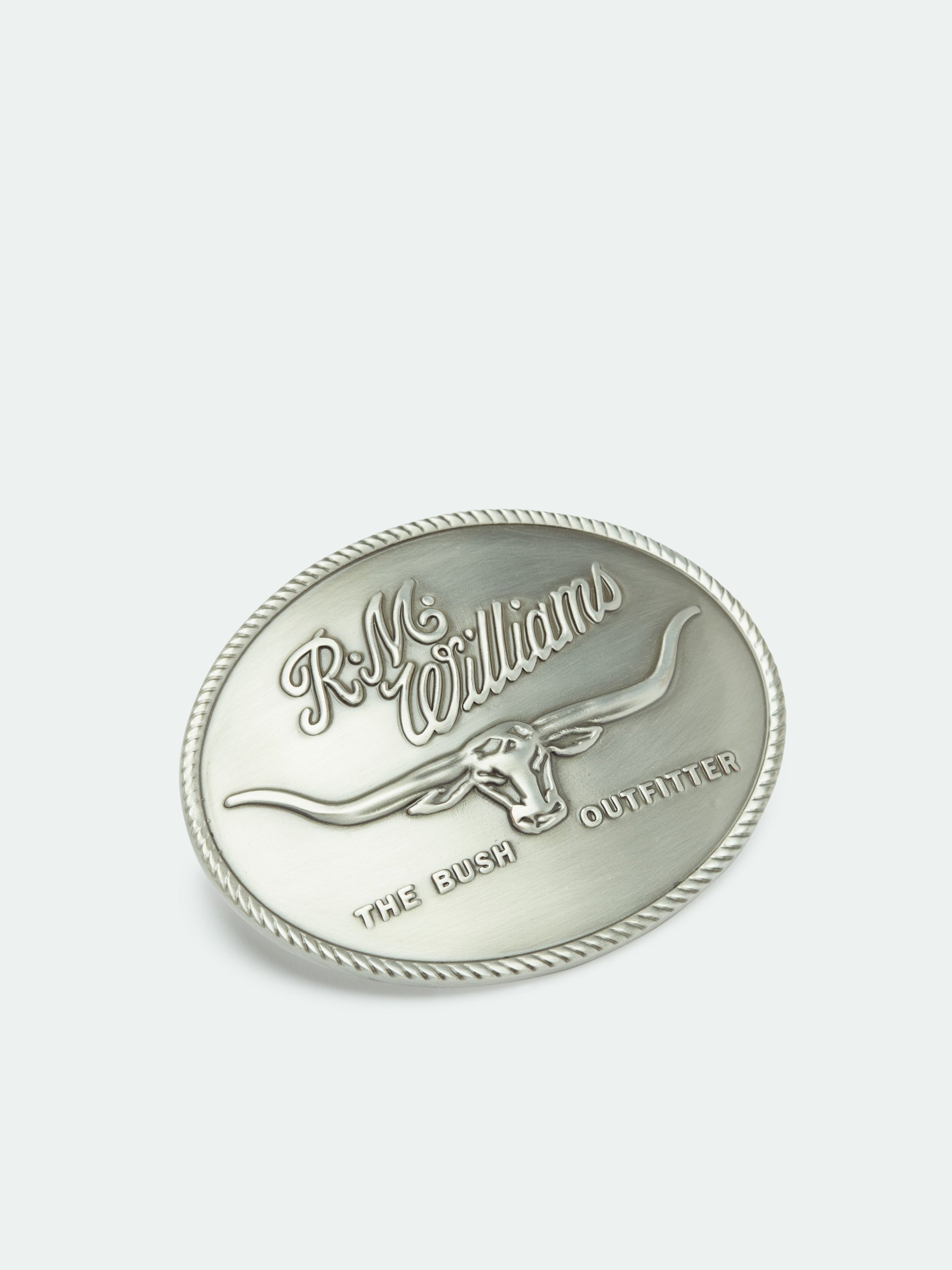 R M Williams - Logo Buckle - Colour: Brushed Nickel