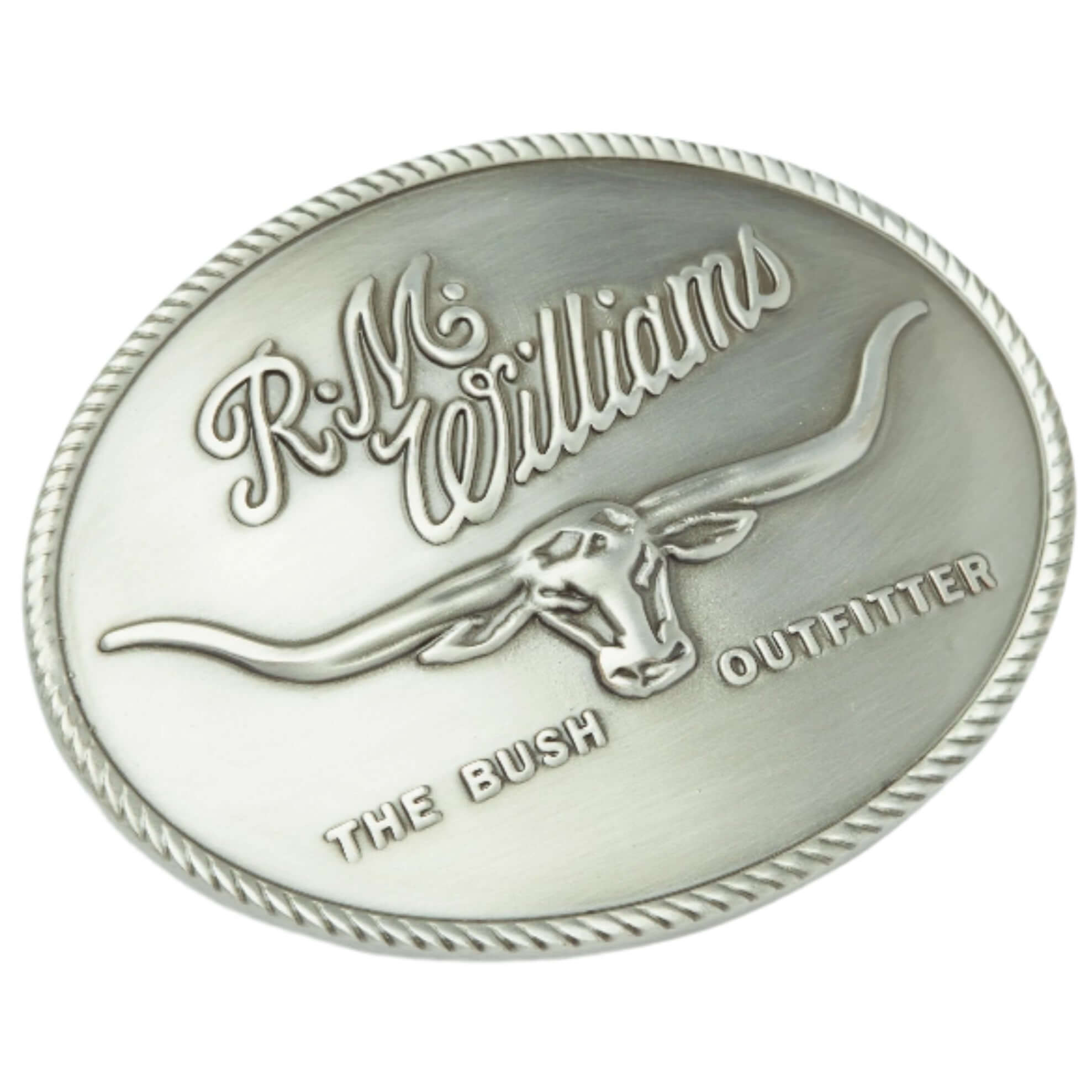 R M Williams - Logo Buckle - Colour: Brushed Nickel