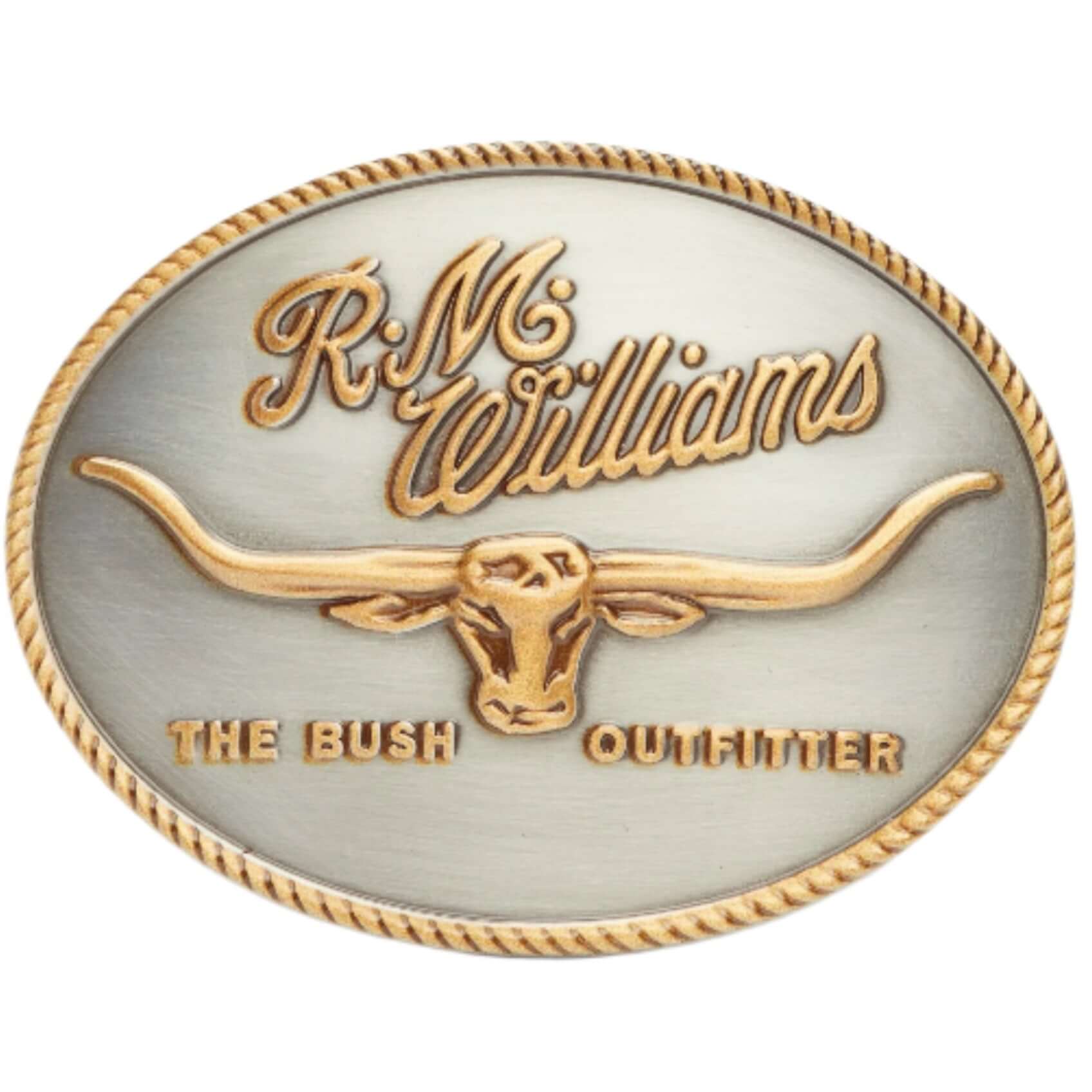 R M Williams - Logo Buckle - Colour: Brushed Nickel