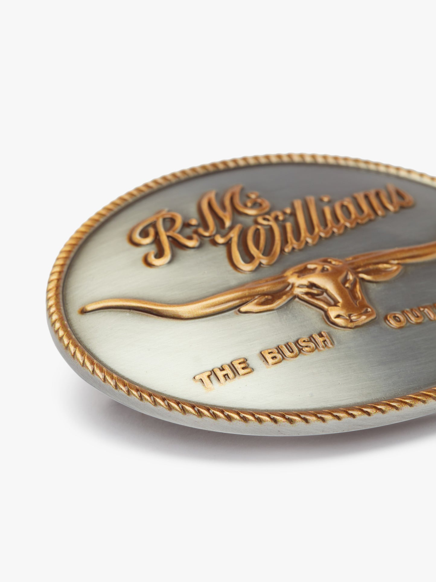 R M Williams - Logo Buckle - Colour: Silver Gold