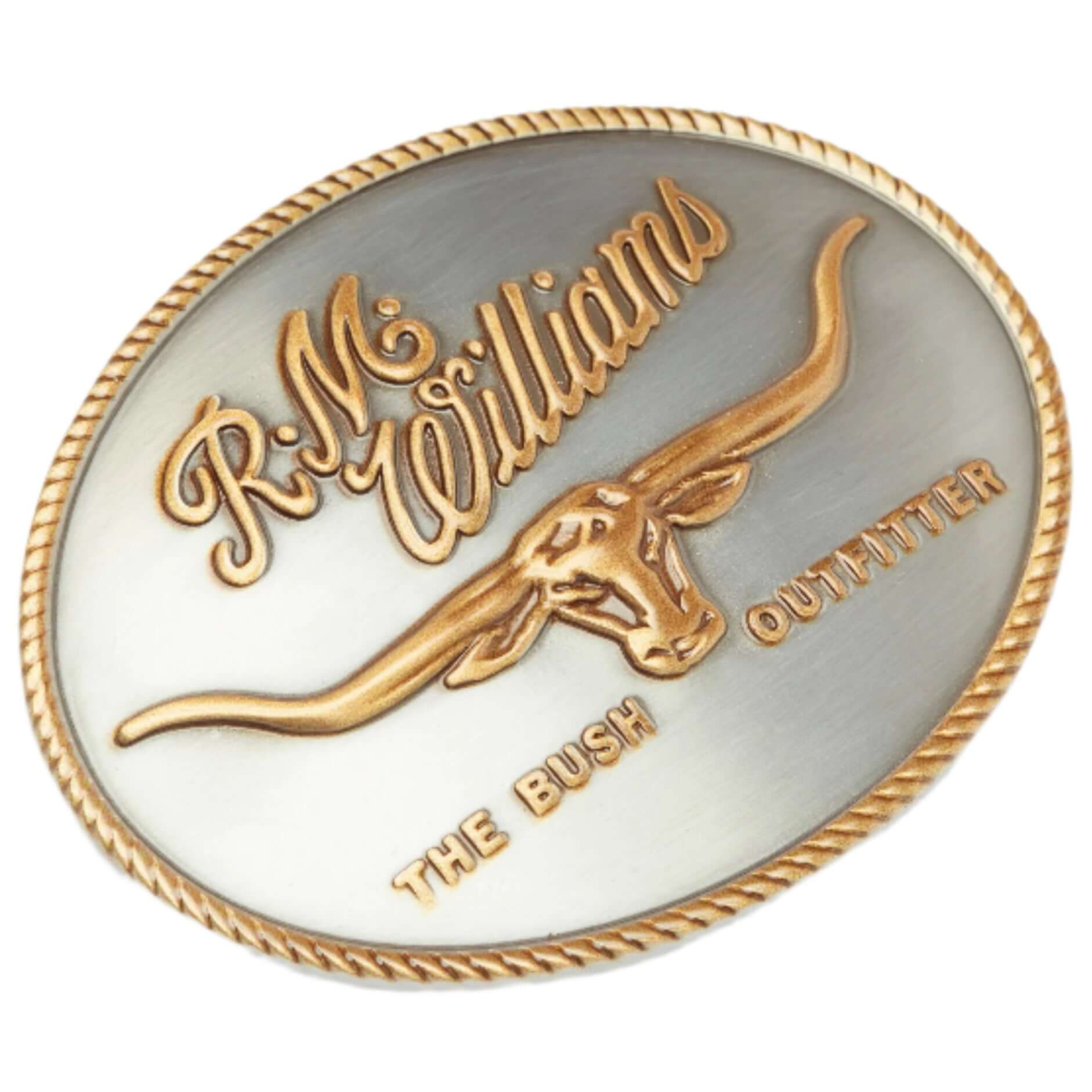 R M Williams - Logo Buckle - Colour: Brushed Nickel