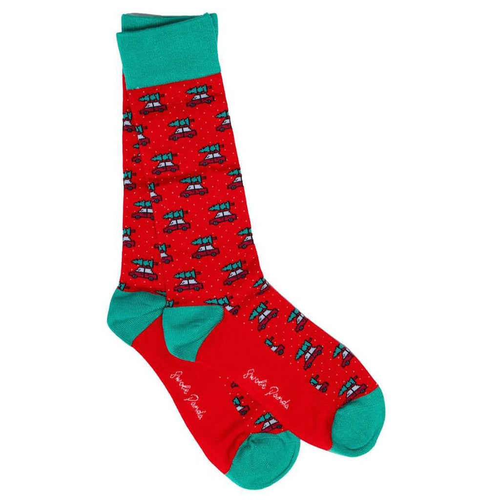 Swole Panda - Premium Eco-Friendly Bamboo Socks - Colour: Driving Christmas