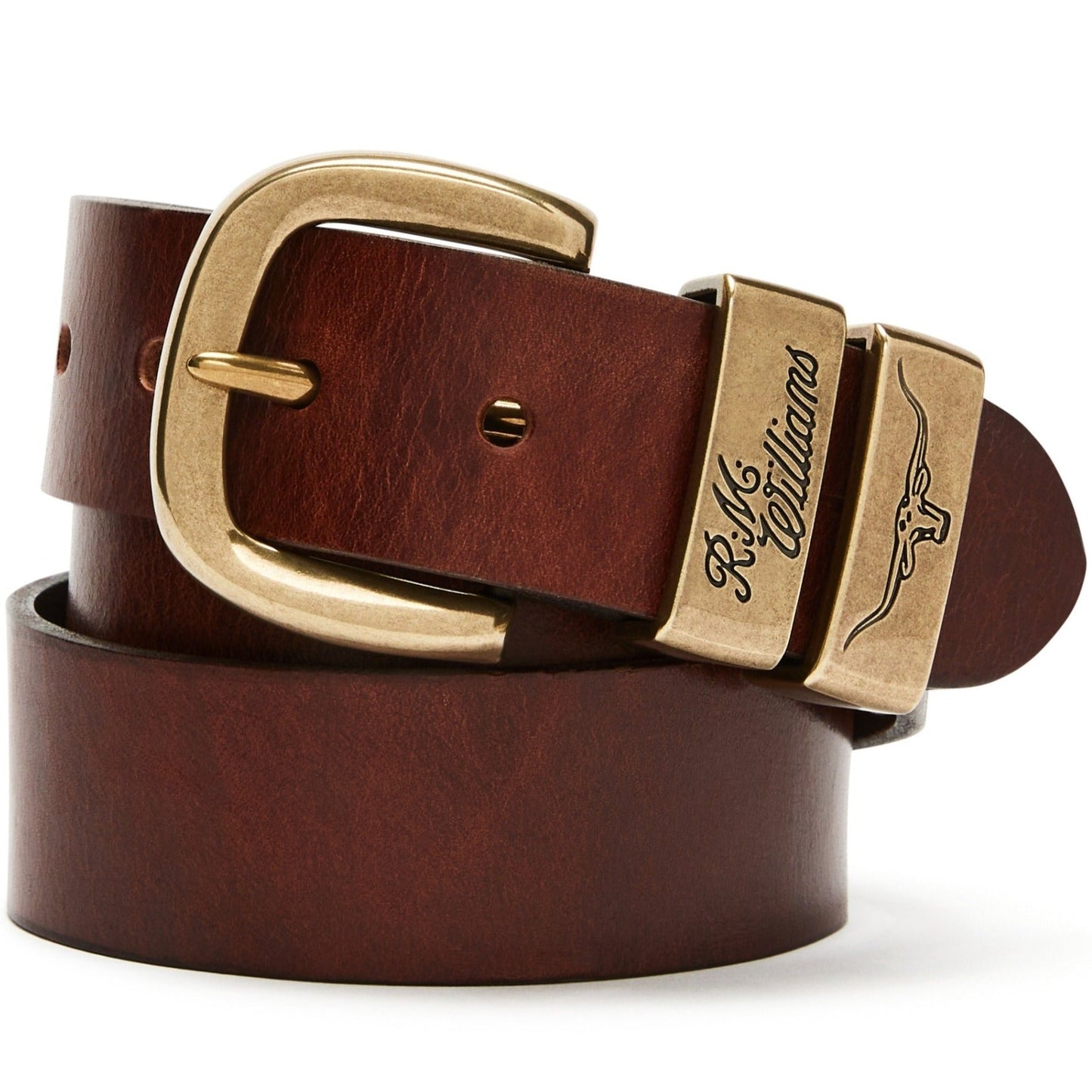 R M Williams - Drover Belt - Colour: Mid Brown