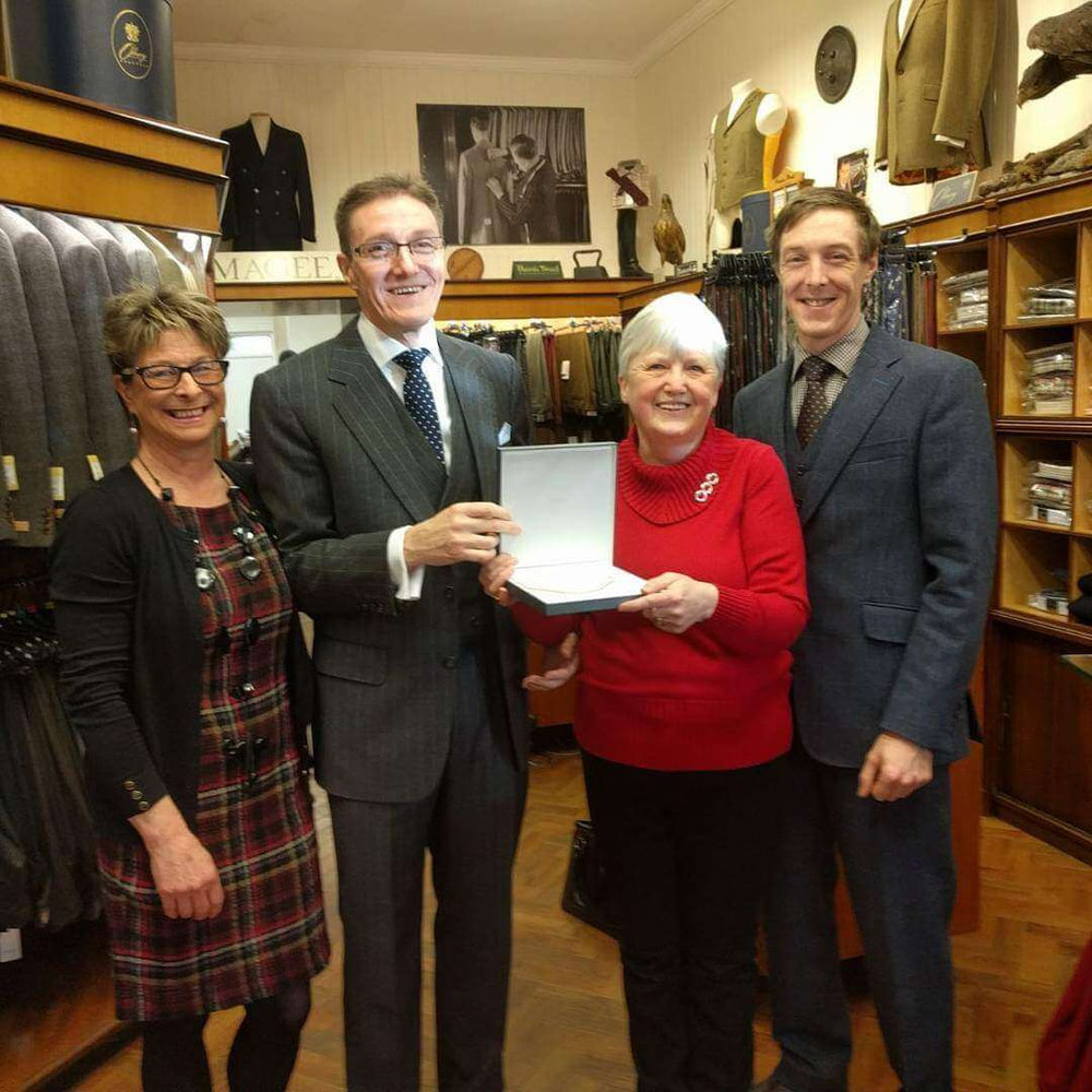 Continuing the tradition of long service at G Livingston & Son, tailoress Leonora Tait celebrated 50 years with the firm.


