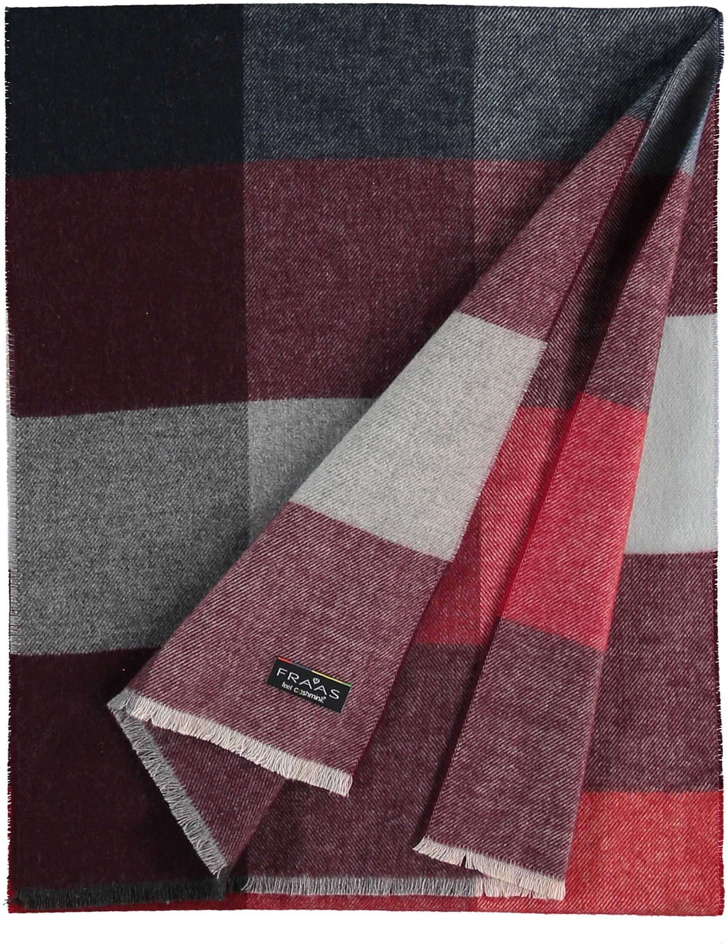 Fraas - Block Check Scarf - Colour: Grey Multi