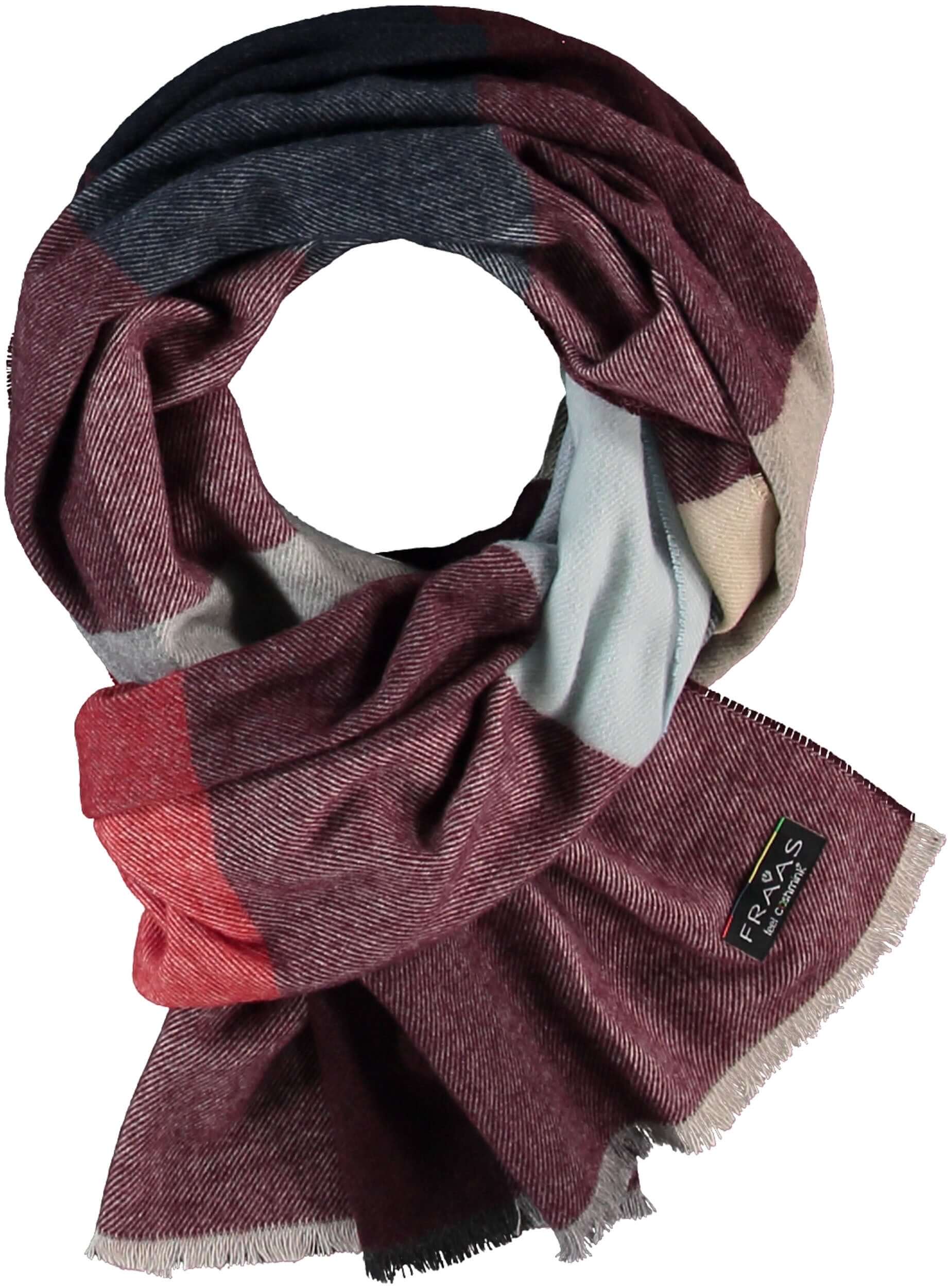 Fraas - Block Check Scarf - Colour: Grey Multi